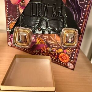 Luv AJ Black and Gold Women's earrings